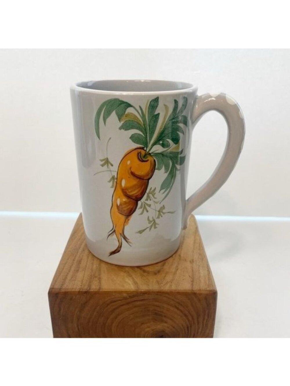 Vintage Hand-Painted Ceramic Mug Made in Italy Carrot Honey Spoon Design